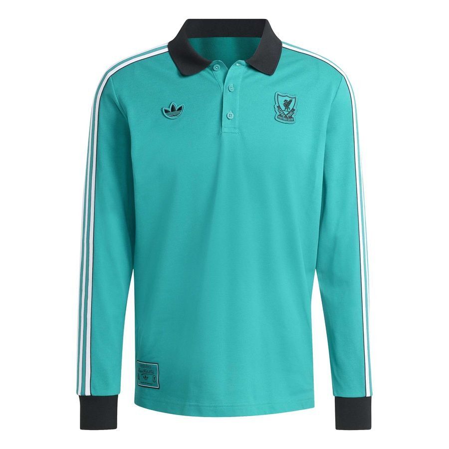 Liverpool Polo Terrace Icons - Sea Green/Black/White Long Sleeves - Men's-SoccerKits Hub | Buy Soccer Jerseys Online